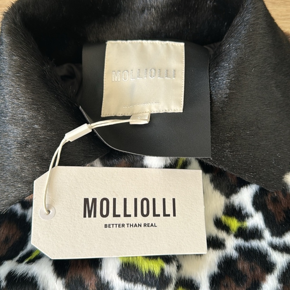 MOLLIOLLI. Bella Leopard Print Faux Fur Sz S NWT - Picture 5 of 15